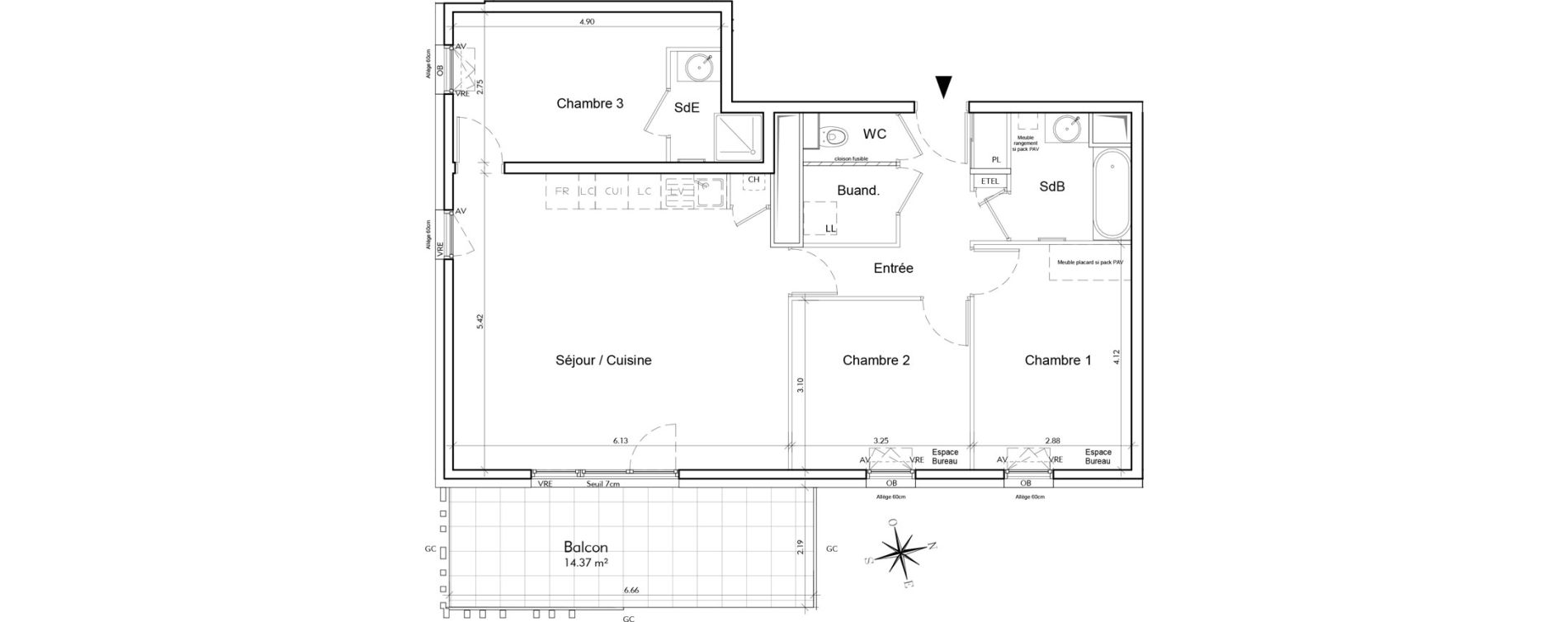 Appartement T4 de 84,35 m2 &agrave; Rumilly Centre