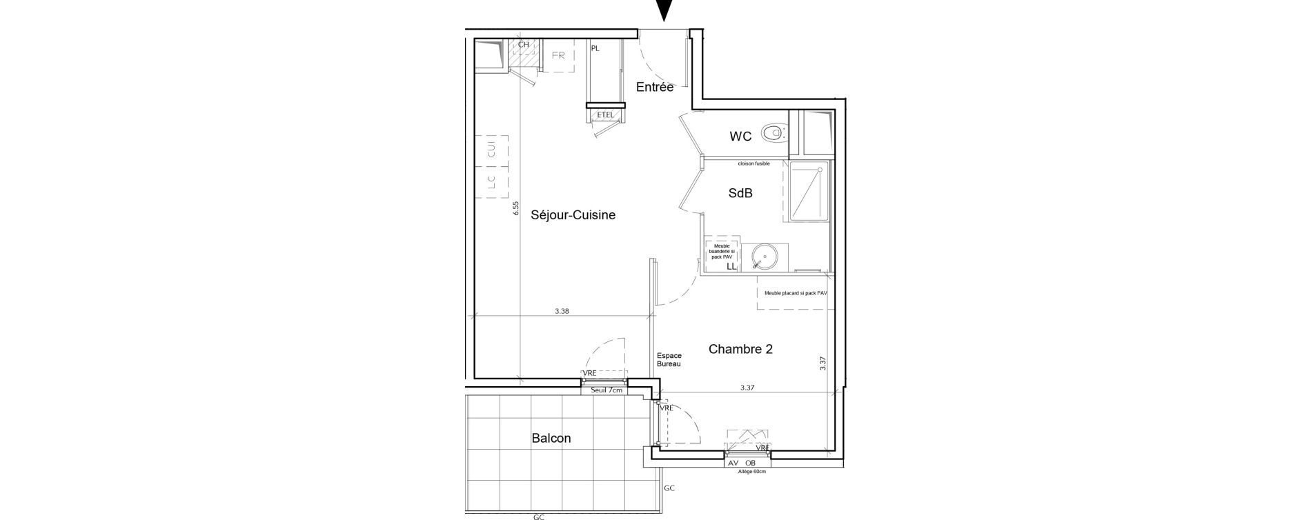 Appartement T2 de 43,33 m2 &agrave; Rumilly Centre