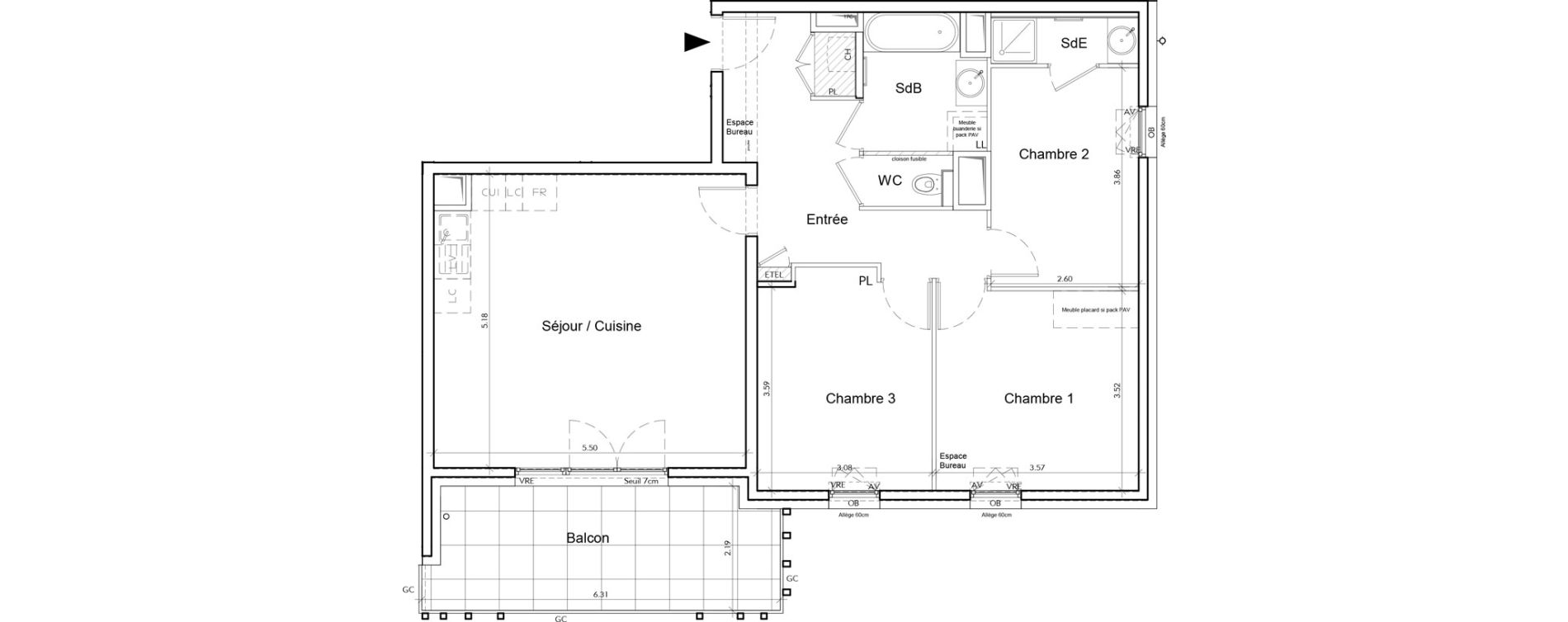 Appartement T4 de 82,54 m2 &agrave; Rumilly Centre