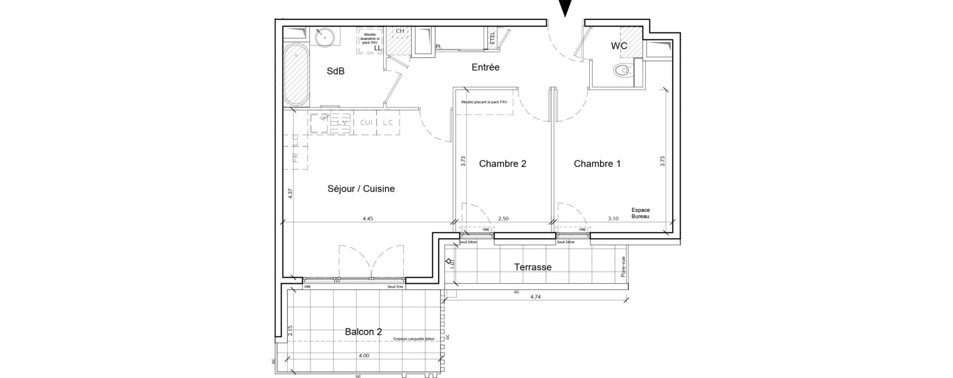 Appartement T3 de 56,07 m2 &agrave; Rumilly Centre