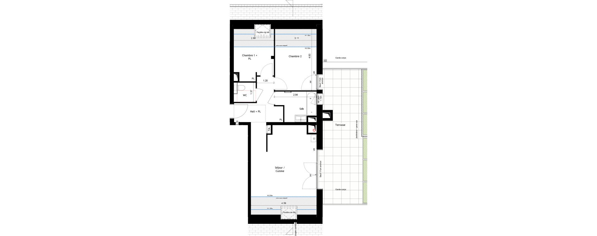 Appartement T3 de 61,78 m2 &agrave; Rumilly Centre