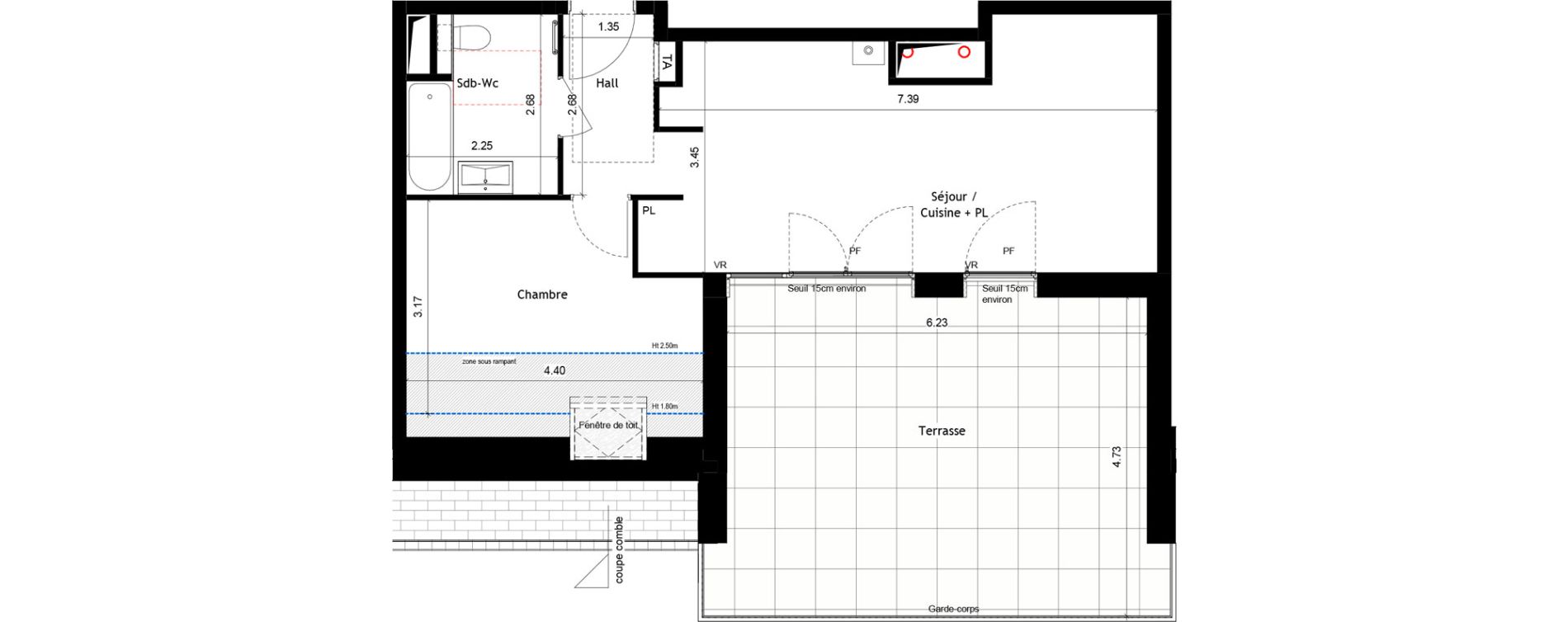 Appartement T2 de 47,10 m2 &agrave; Rumilly Centre