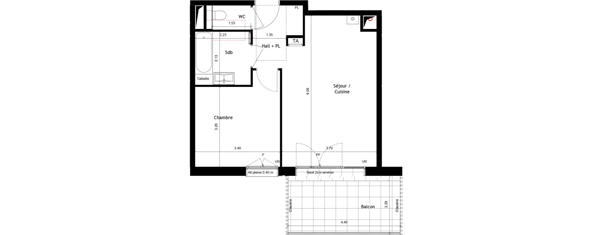 Appartement T2 de 43,22 m2 &agrave; Rumilly Centre