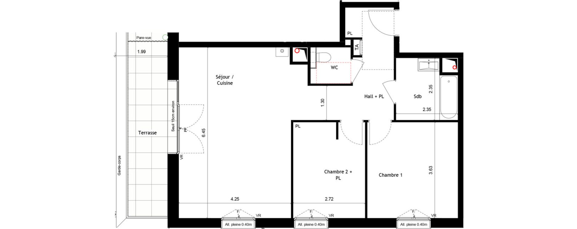 Appartement T3 de 66,85 m2 &agrave; Rumilly Centre