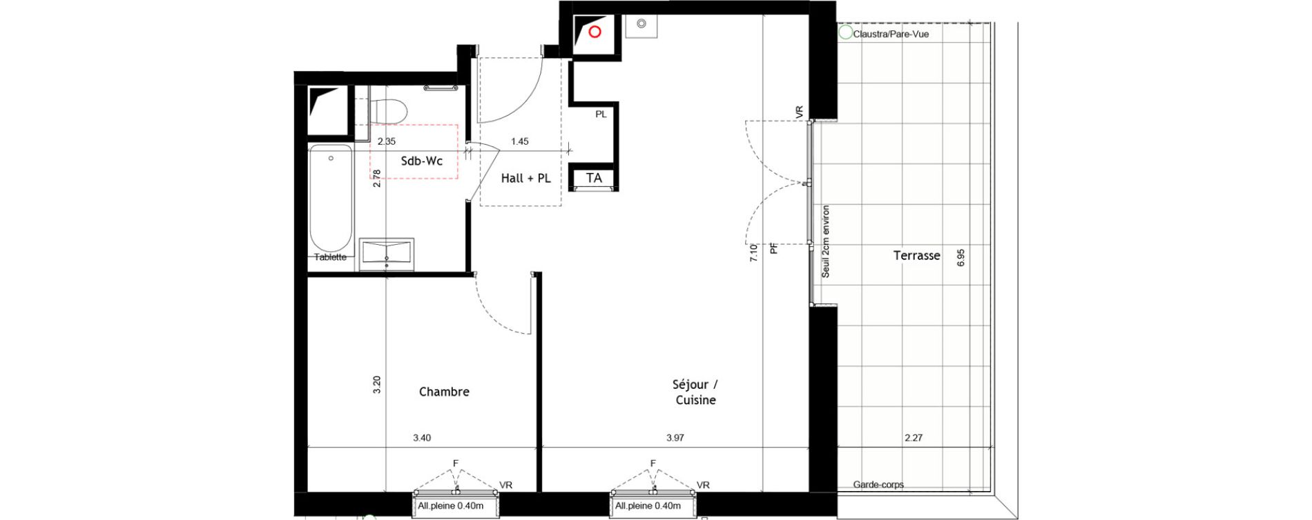 Appartement T2 de 46,89 m2 &agrave; Rumilly Centre