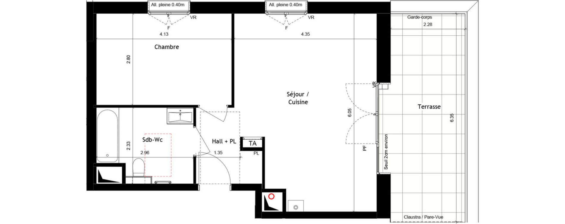 Appartement T2 de 45,14 m2 &agrave; Rumilly Centre