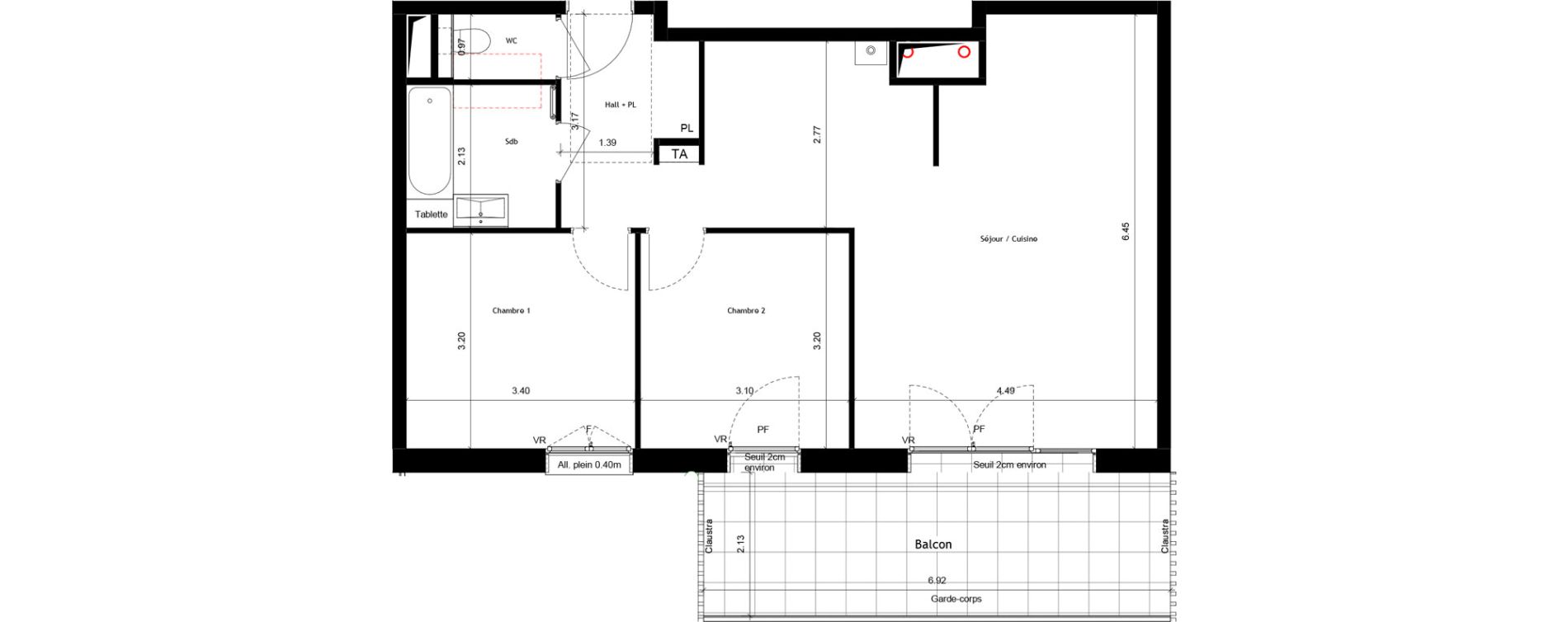 Appartement T3 de 66,61 m2 &agrave; Rumilly Centre