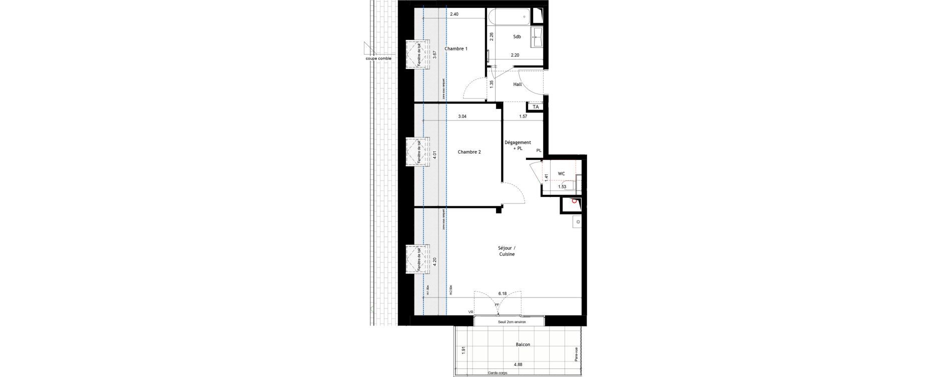 Appartement T3 de 63,91 m2 &agrave; Rumilly Centre