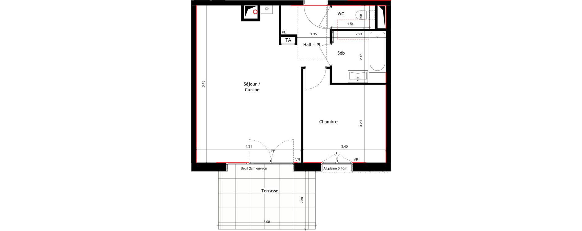 Appartement T2 de 47,69 m2 &agrave; Rumilly Centre