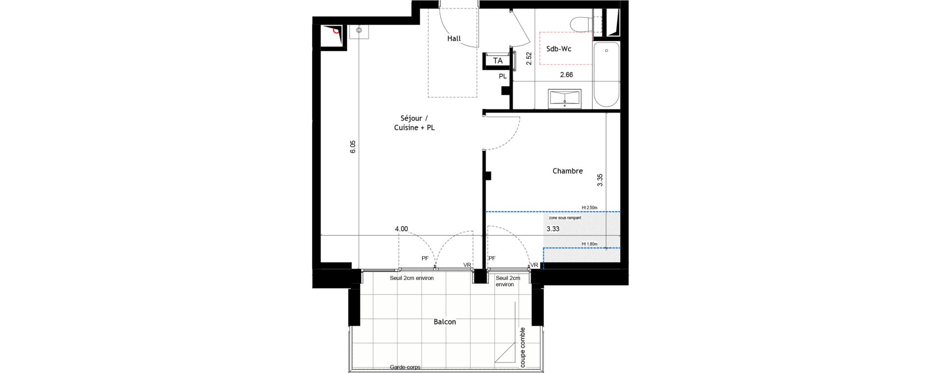 Appartement T2 de 42,33 m2 &agrave; Rumilly Centre