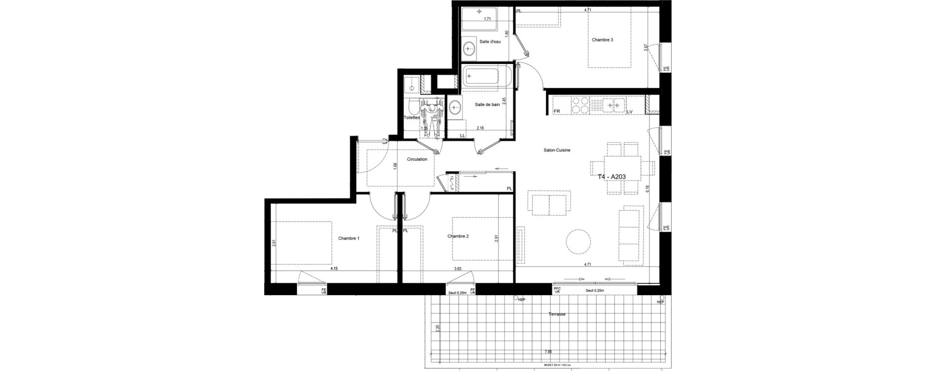 Appartement T4 de 80,85 m2 &agrave; Rumilly Centre