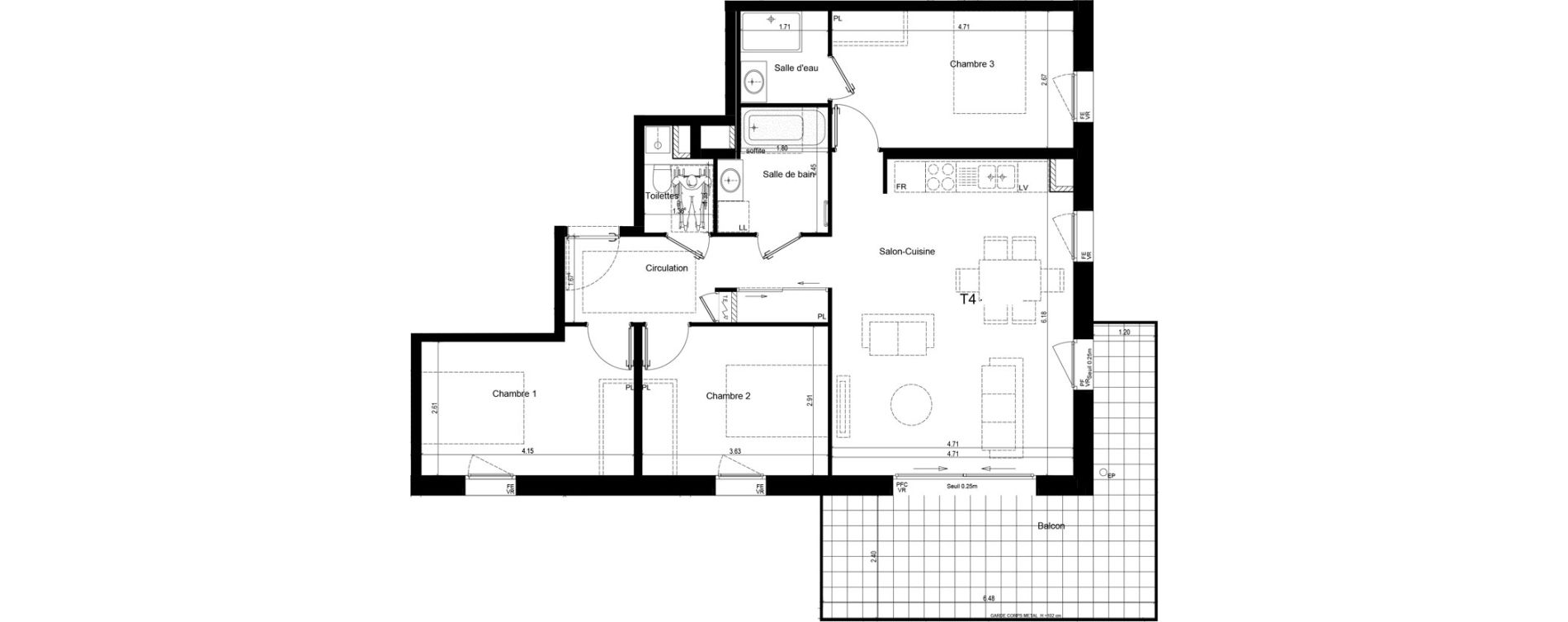 Appartement T4 de 80,88 m2 &agrave; Rumilly Centre