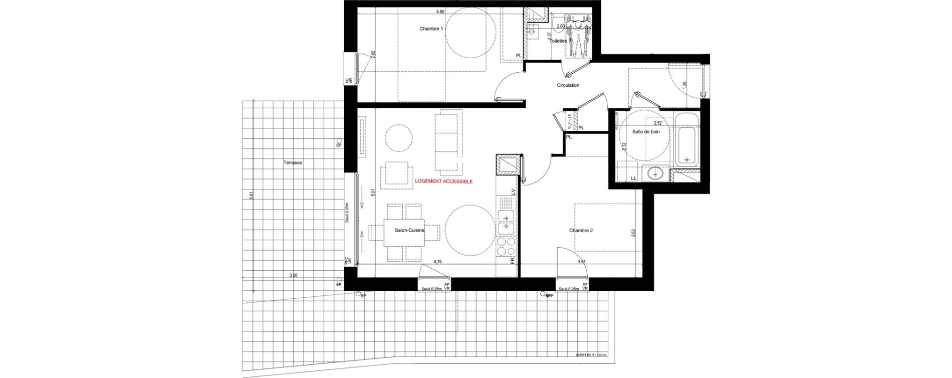 Appartement T3 de 66,74 m2 &agrave; Rumilly Centre
