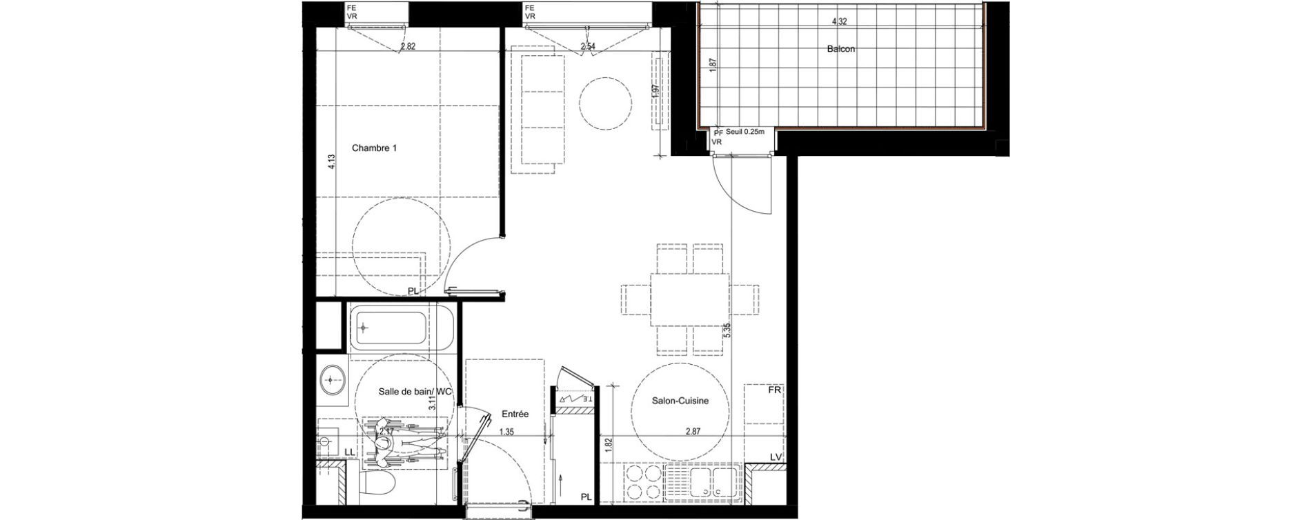 Appartement T2 de 46,83 m2 &agrave; Rumilly Centre