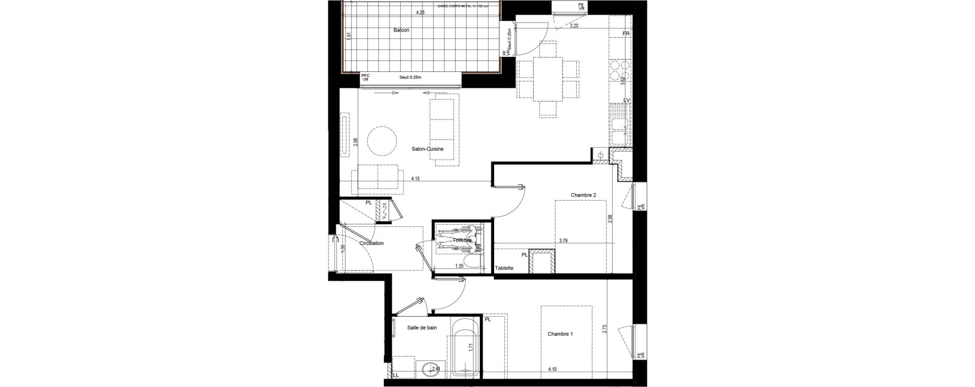 Appartement T3 de 62,70 m2 &agrave; Rumilly Centre