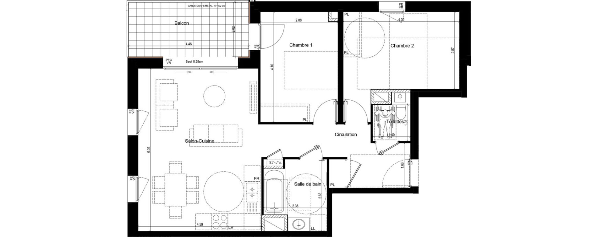 Appartement T3 de 69,33 m2 &agrave; Rumilly Centre