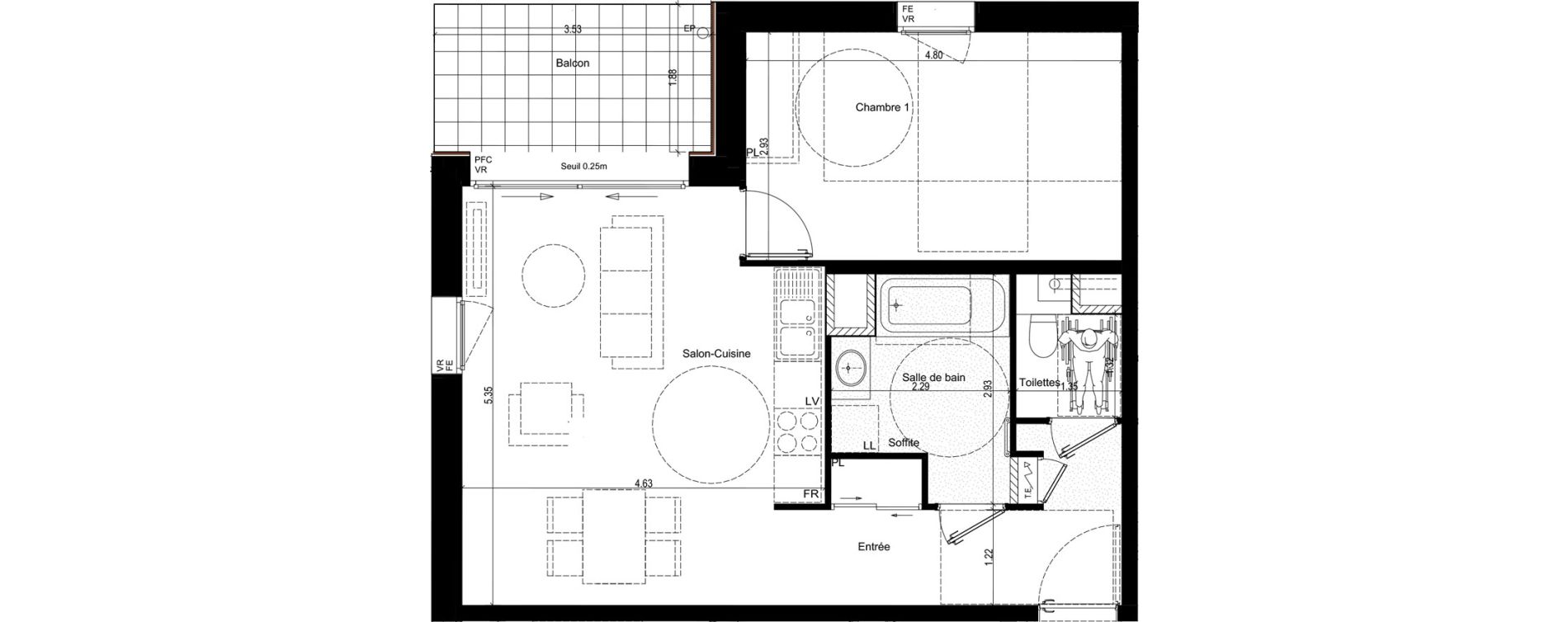 Appartement T2 de 51,67 m2 &agrave; Rumilly Centre