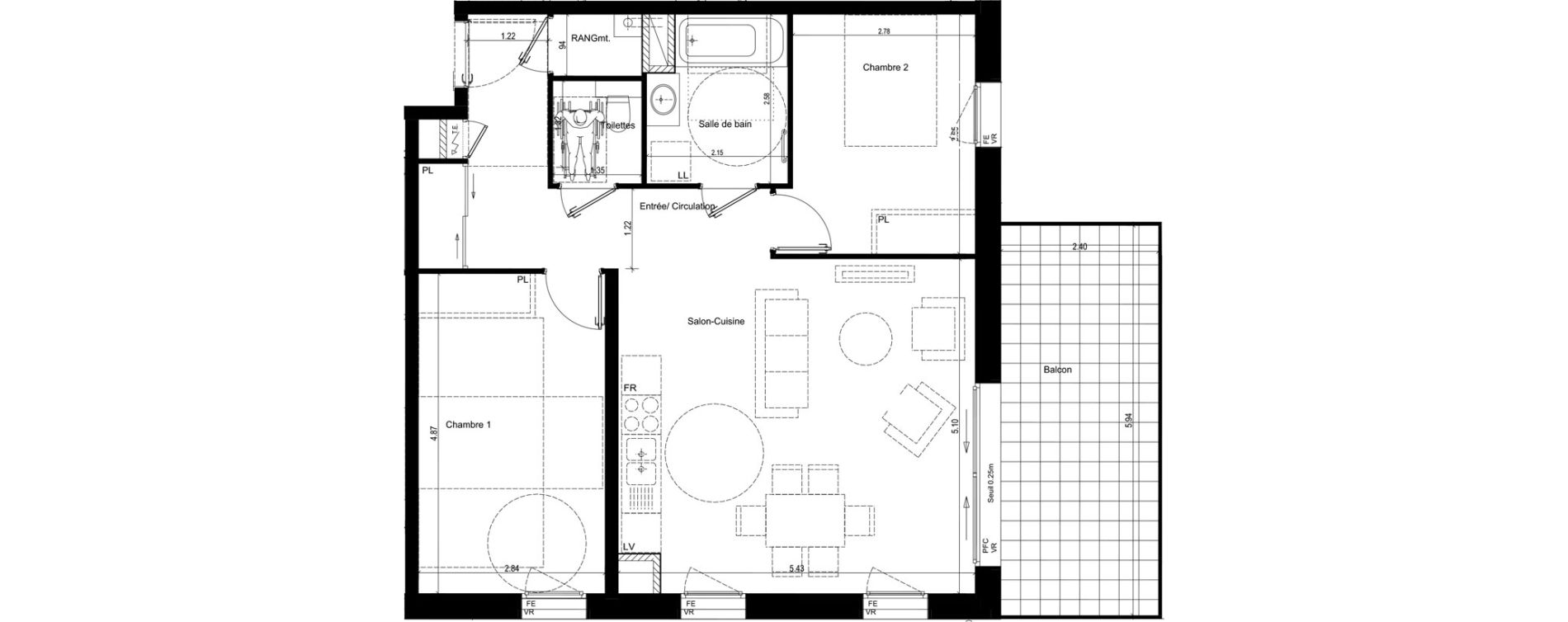Appartement T3 de 70,05 m2 &agrave; Rumilly Centre