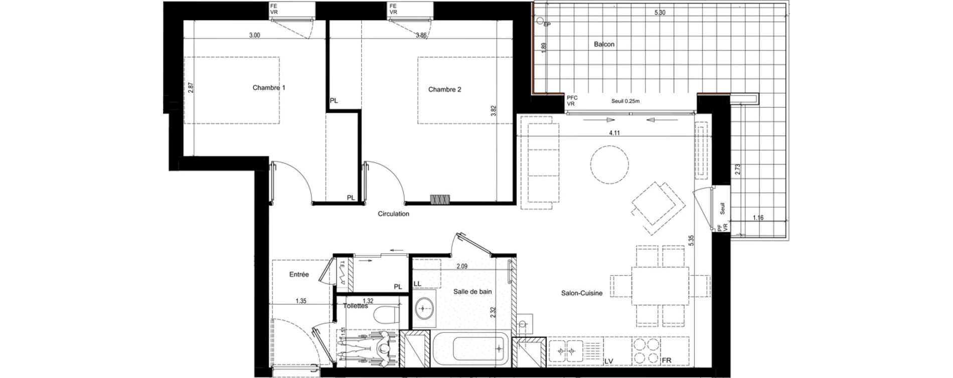 Appartement T3 de 62,18 m2 &agrave; Rumilly Centre