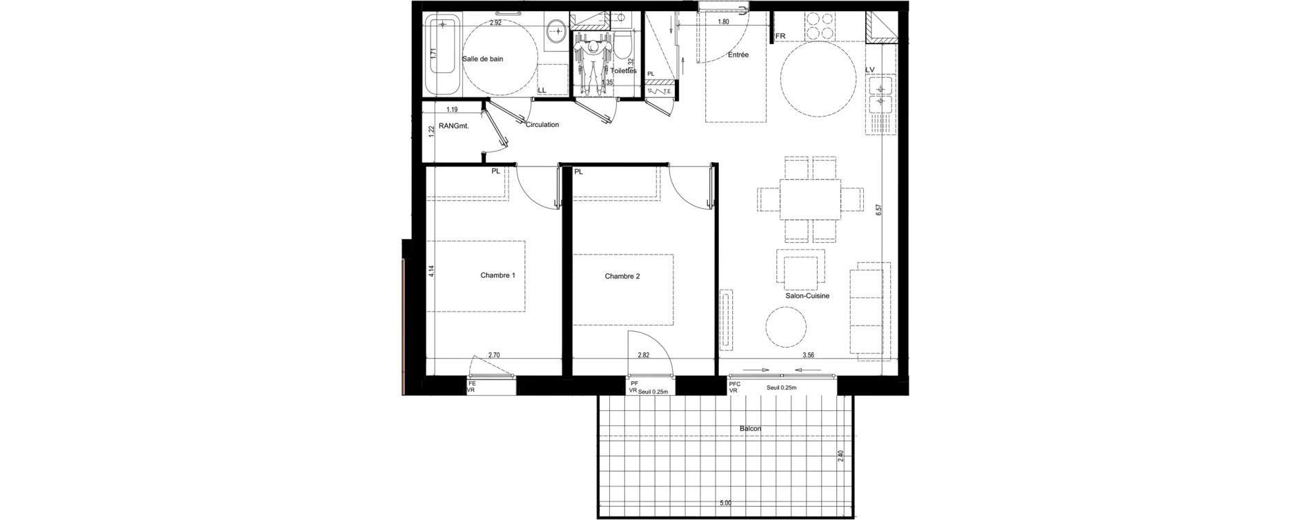 Appartement T3 de 64,38 m2 &agrave; Rumilly Centre