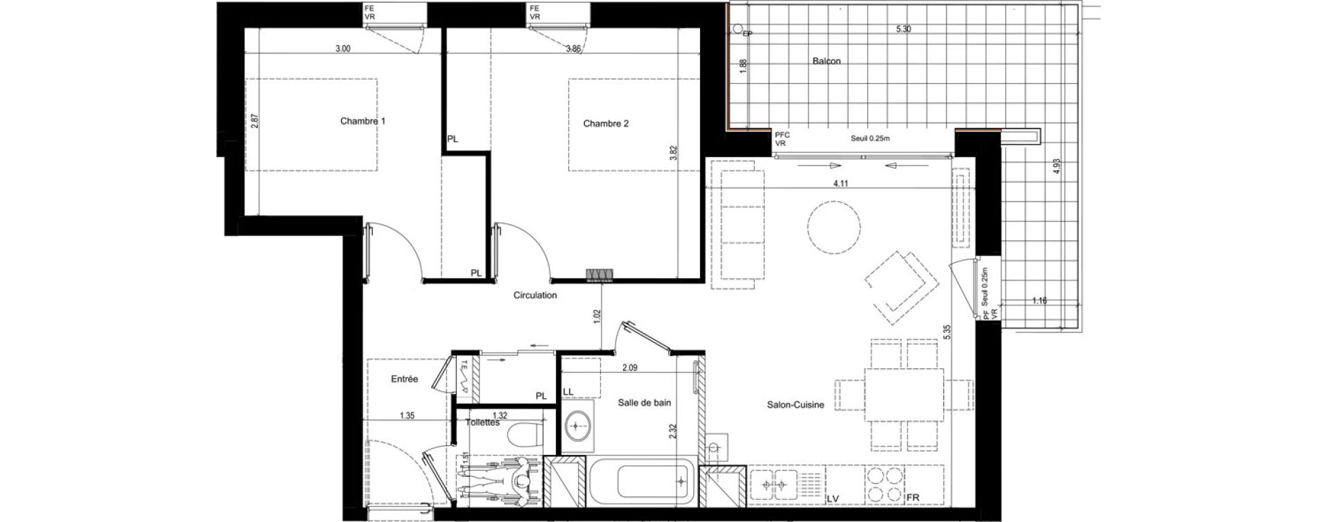 Appartement T3 de 62,22 m2 &agrave; Rumilly Centre
