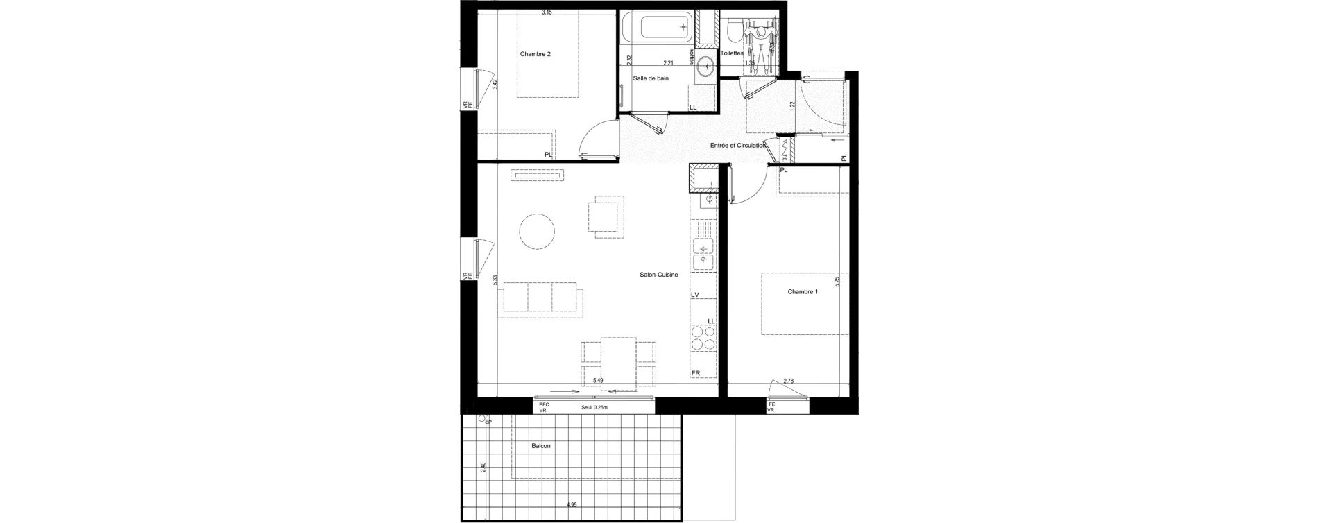 Appartement T3 de 68,52 m2 &agrave; Rumilly Centre