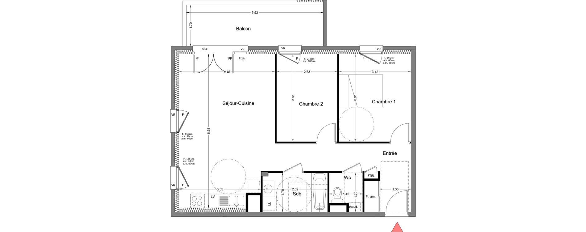 Appartement T3 de 65,52 m2 &agrave; Rumilly Centre