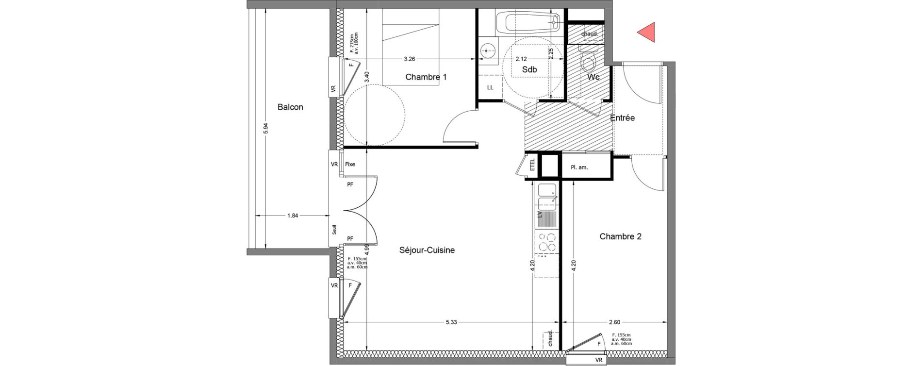 Appartement T3 de 62,44 m2 &agrave; Rumilly Centre