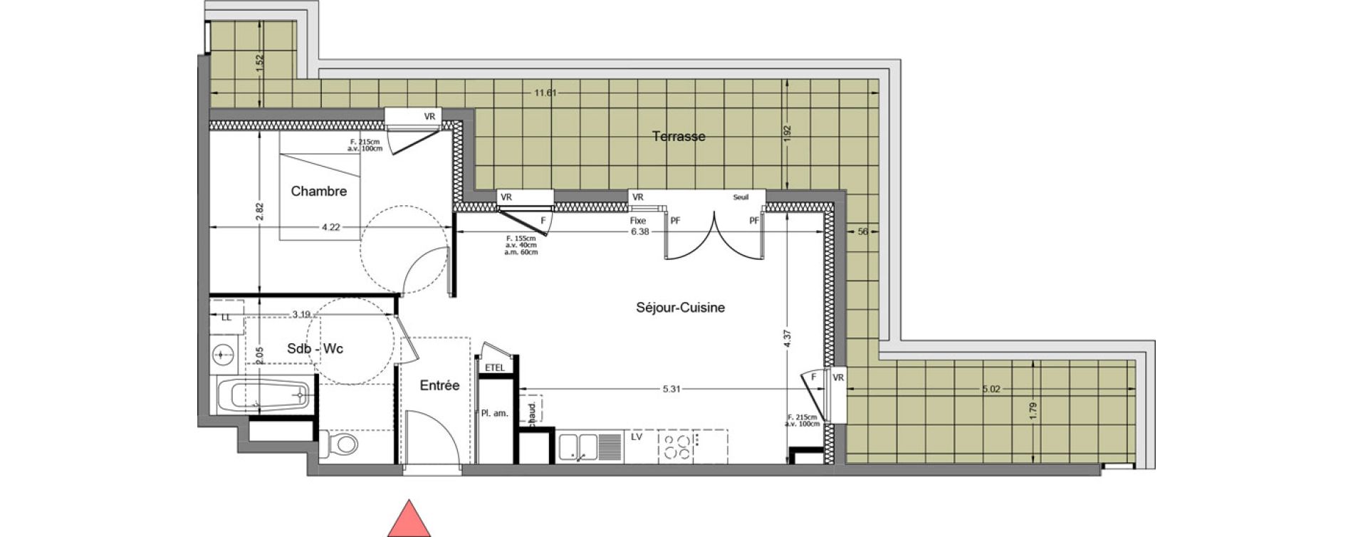 Appartement T2 de 49,19 m2 &agrave; Rumilly Centre