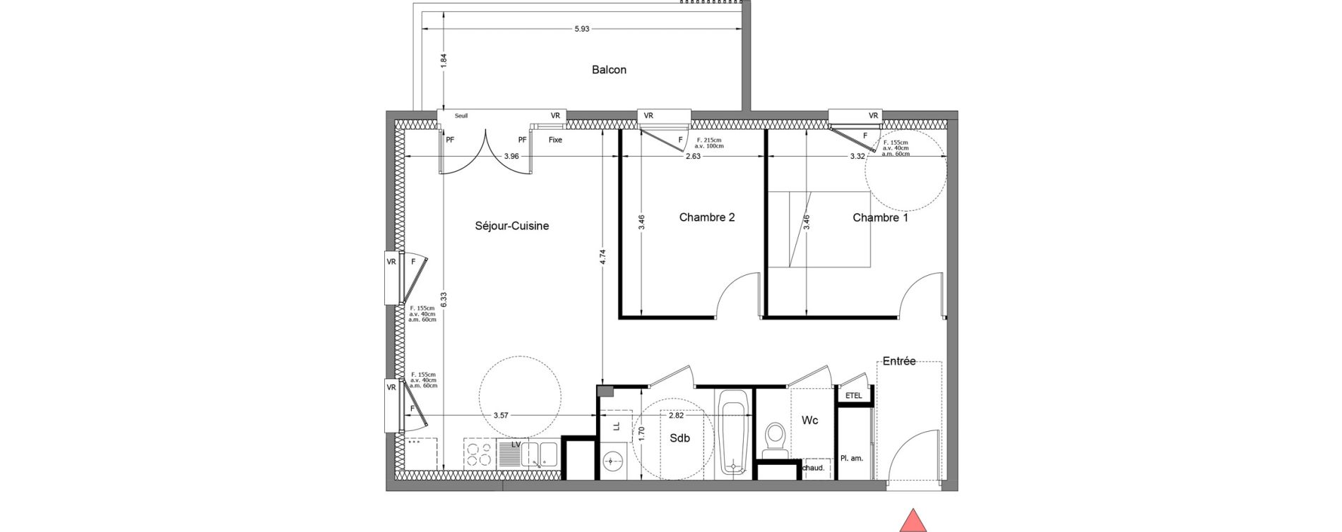 Appartement T2 de 62,04 m2 &agrave; Rumilly Centre