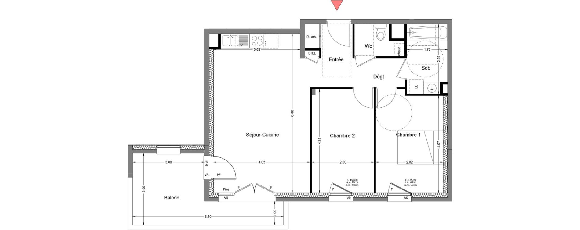 Appartement T2 de 62,86 m2 &agrave; Rumilly Centre