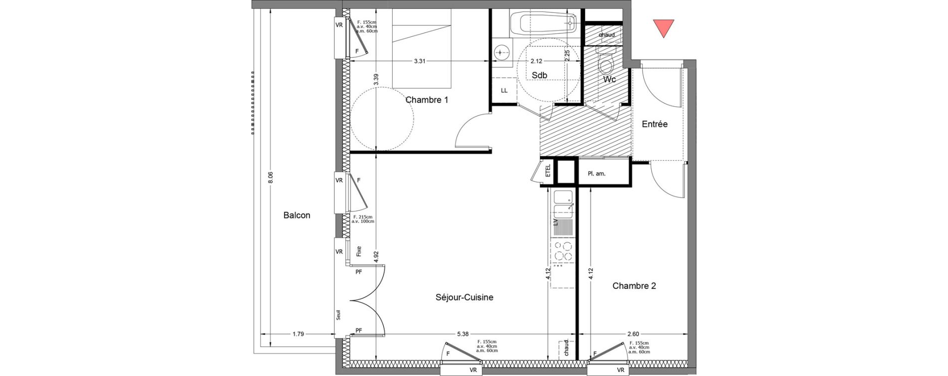 Appartement T2 de 62,22 m2 &agrave; Rumilly Centre