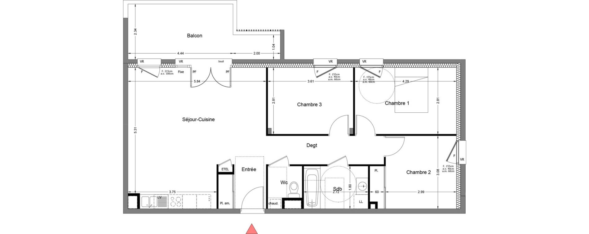 Appartement T2 de 79,43 m2 &agrave; Rumilly Centre