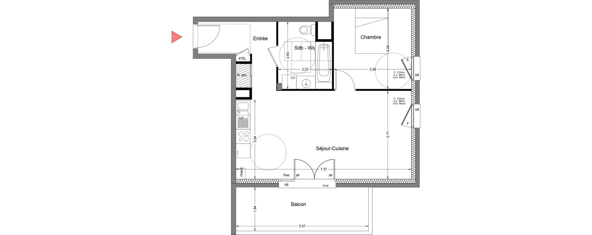 Appartement T2 de 50,60 m2 &agrave; Rumilly Centre