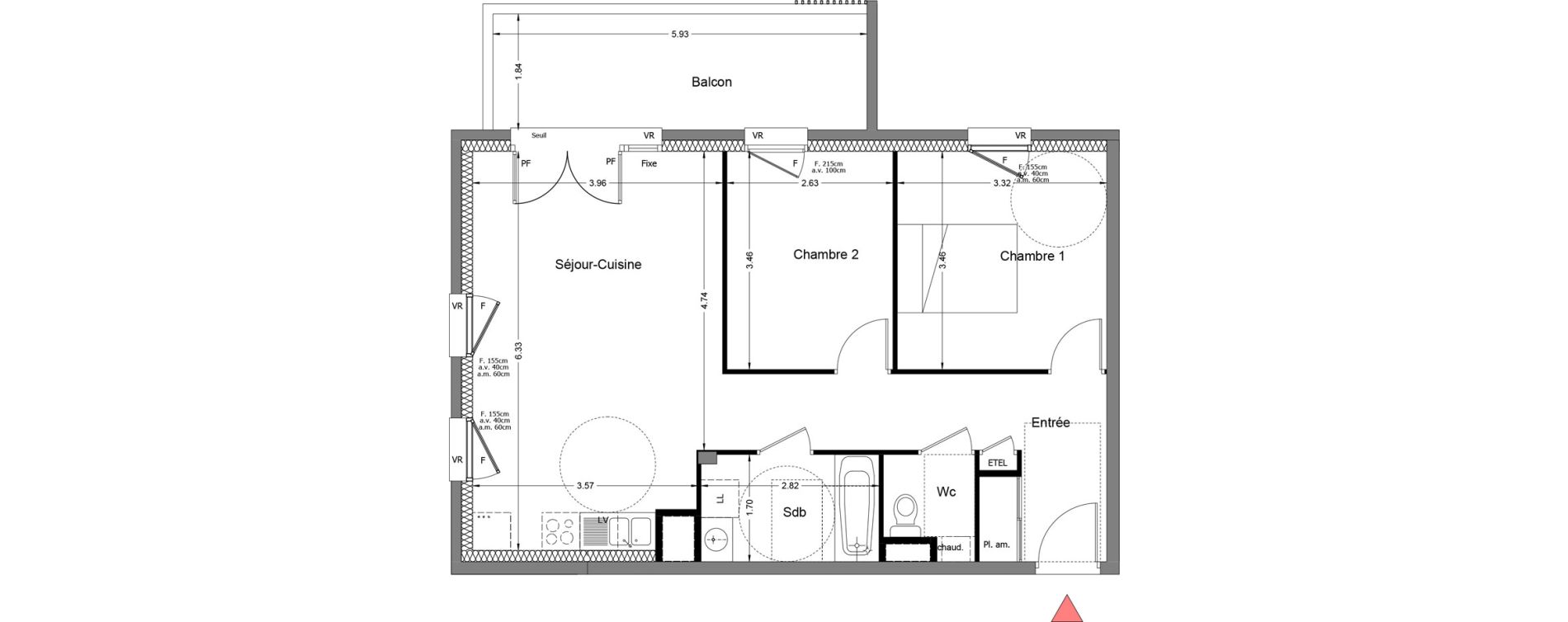 Appartement T2 de 62,04 m2 &agrave; Rumilly Centre