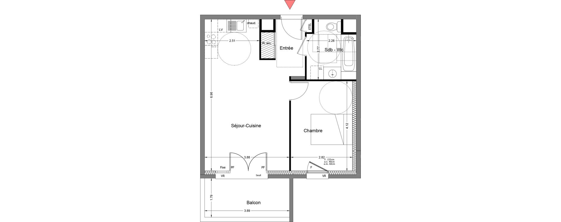 Appartement T2 de 45,44 m2 &agrave; Rumilly Centre