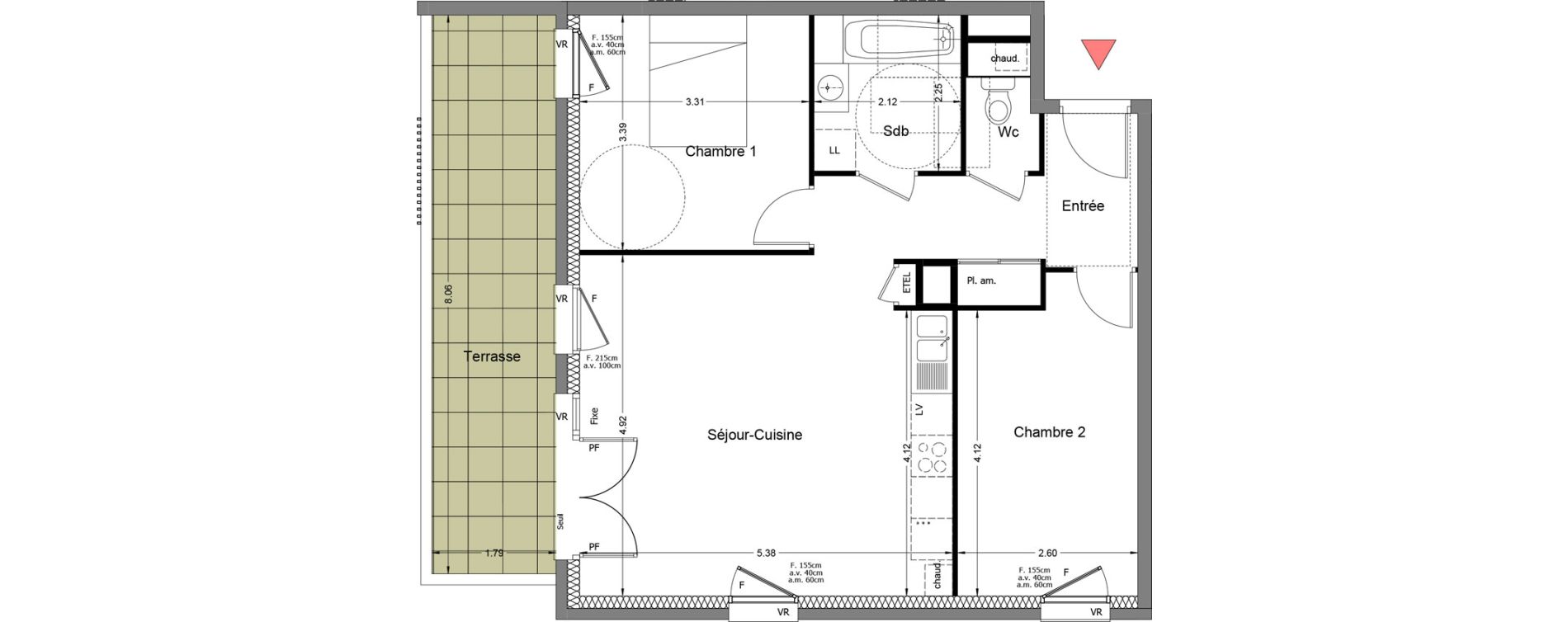 Appartement T2 de 62,22 m2 &agrave; Rumilly Centre