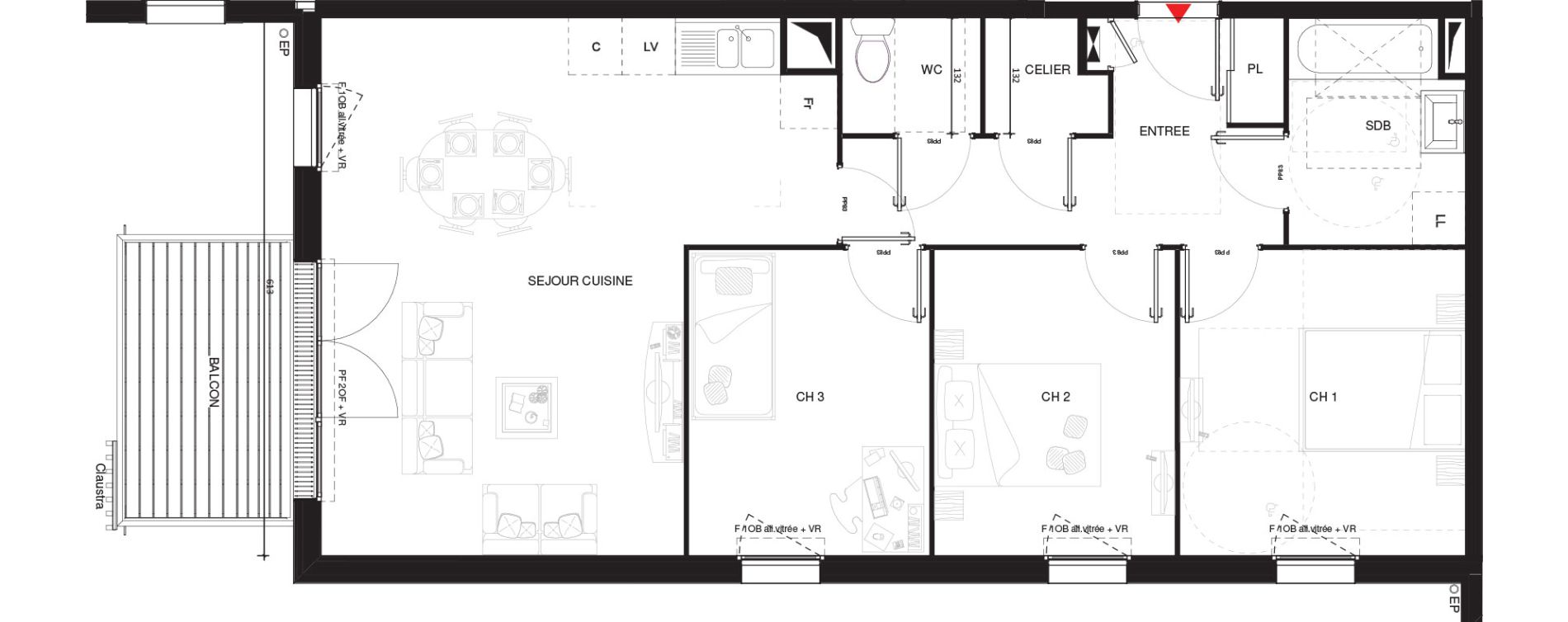 Appartement T4 de 77,60 m2 &agrave; Rumilly Centre