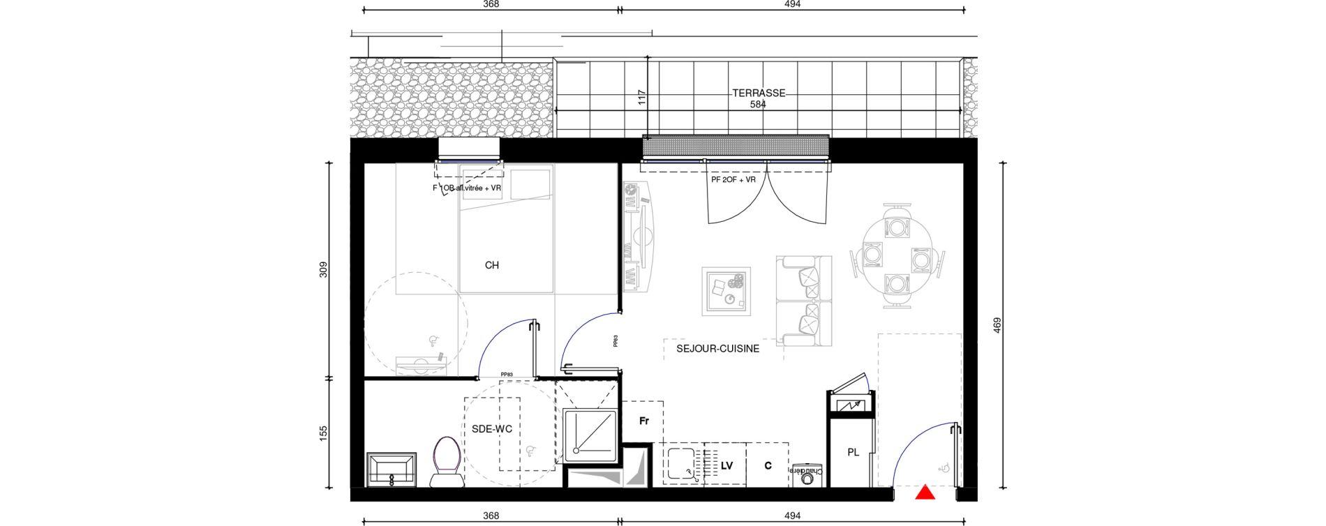 Appartement T2 de 39,00 m2 &agrave; Rumilly Centre
