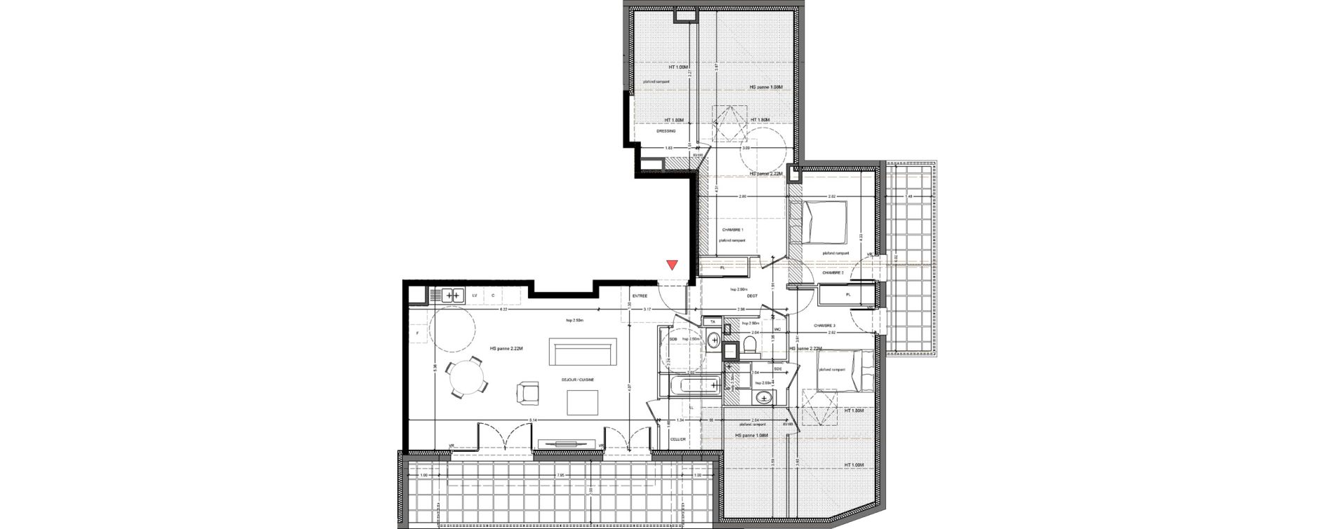 Appartement T4 de 98,56 m2 &agrave; Saint-F&eacute;lix Centre
