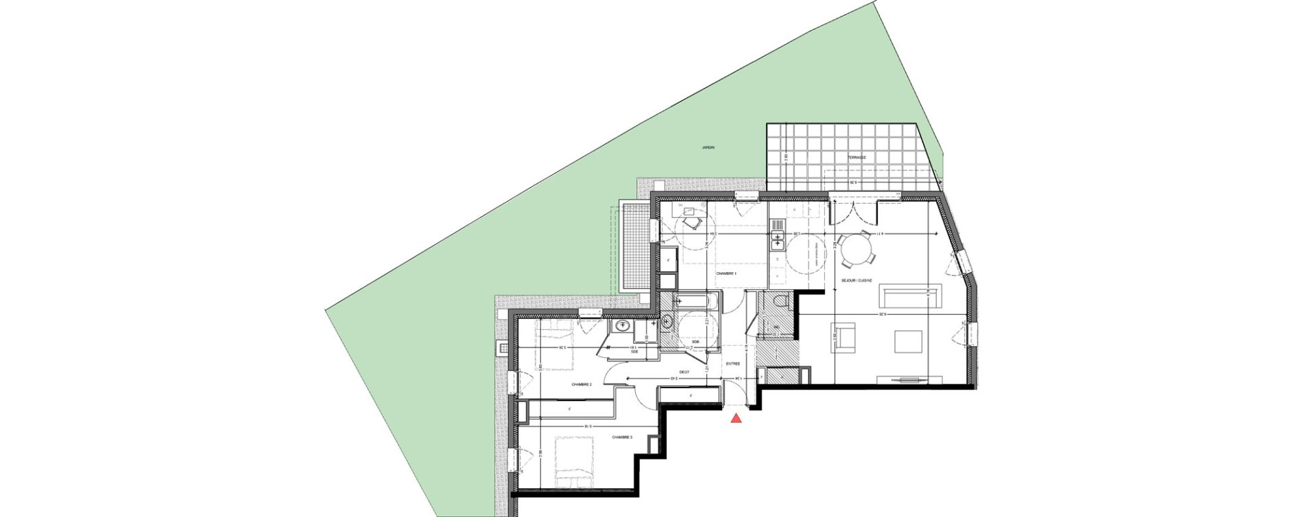 Appartement T4 de 104,47 m2 &agrave; Saint-F&eacute;lix Centre