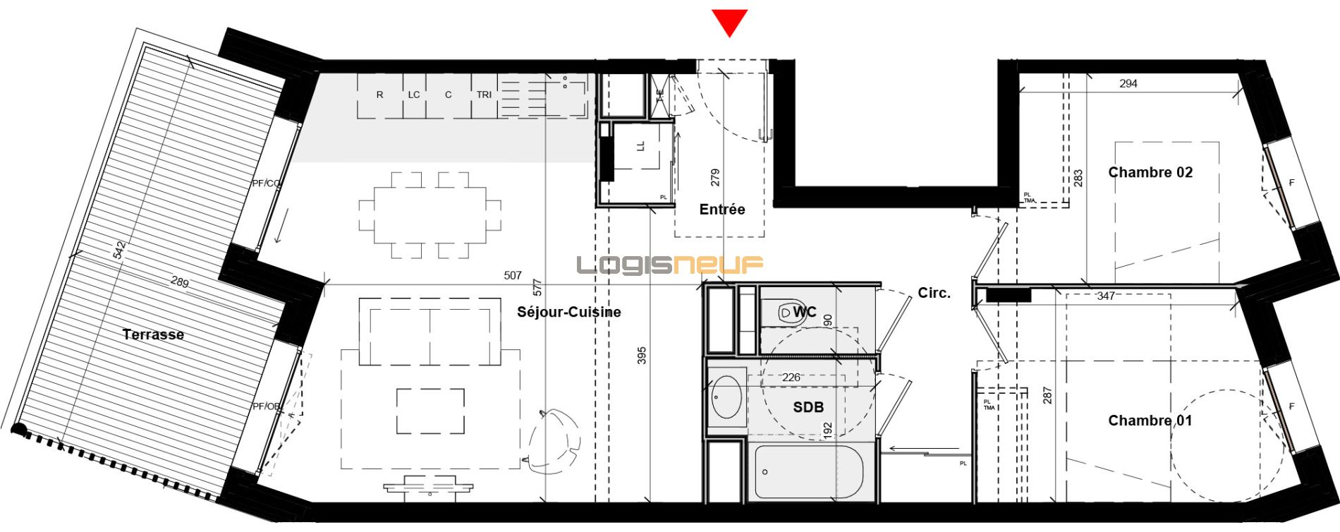 Appartement T3 de 66 m2 , Terrasse &agrave; Saint-Julien-En-Genevois Centre