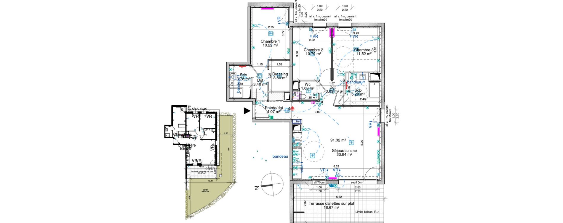 Appartement T4 de 91,32 m2 &agrave; Saint-Pierre-En-Faucigny Centre