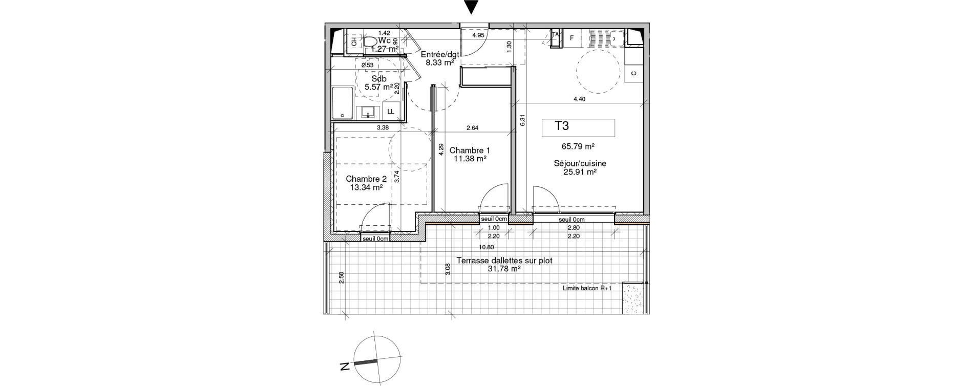 Appartement T3 de 65,79 m2 &agrave; Saint-Pierre-En-Faucigny Centre