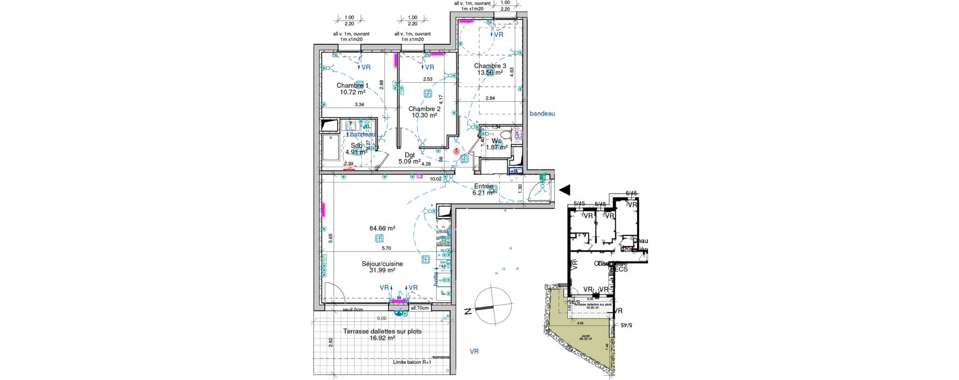 Appartement T4 de 84,66 m2 &agrave; Saint-Pierre-En-Faucigny Centre