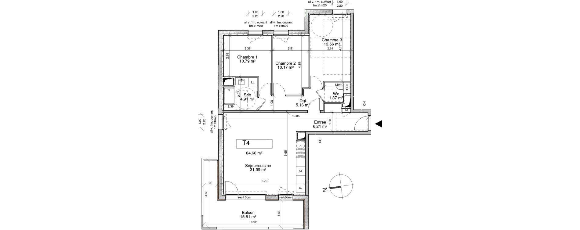 Appartement T4 de 84,66 m2 &agrave; Saint-Pierre-En-Faucigny Centre