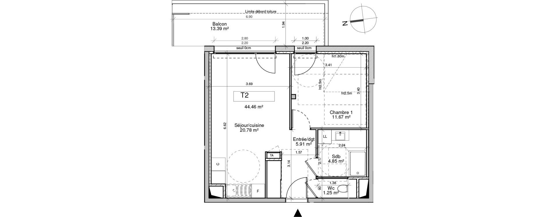 Appartement T2 de 44,46 m2 &agrave; Saint-Pierre-En-Faucigny Centre