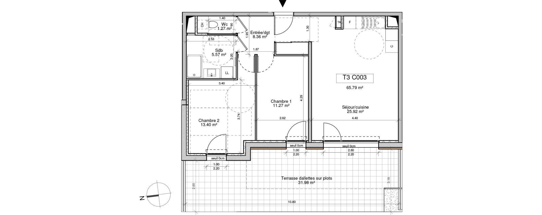 Appartement T3 de 65,79 m2 &agrave; Saint-Pierre-En-Faucigny Centre