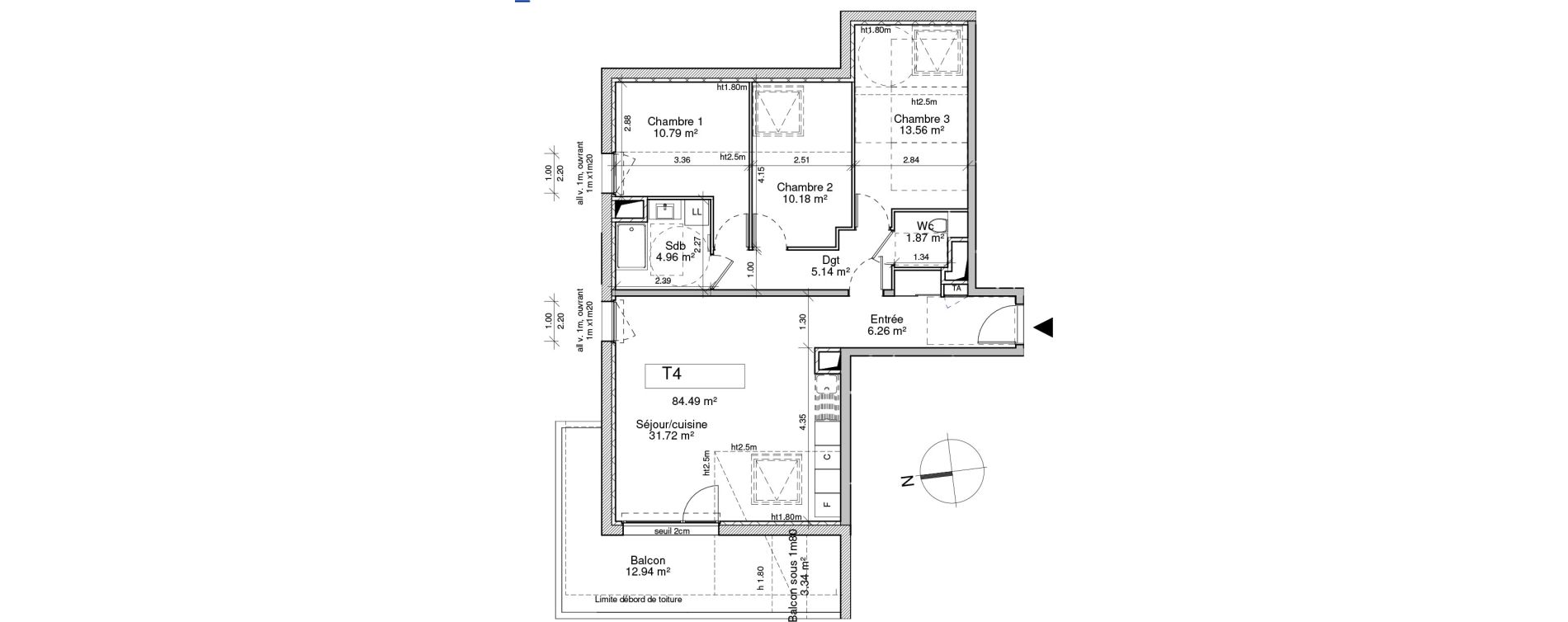 Appartement T4 de 84,49 m2 &agrave; Saint-Pierre-En-Faucigny Centre