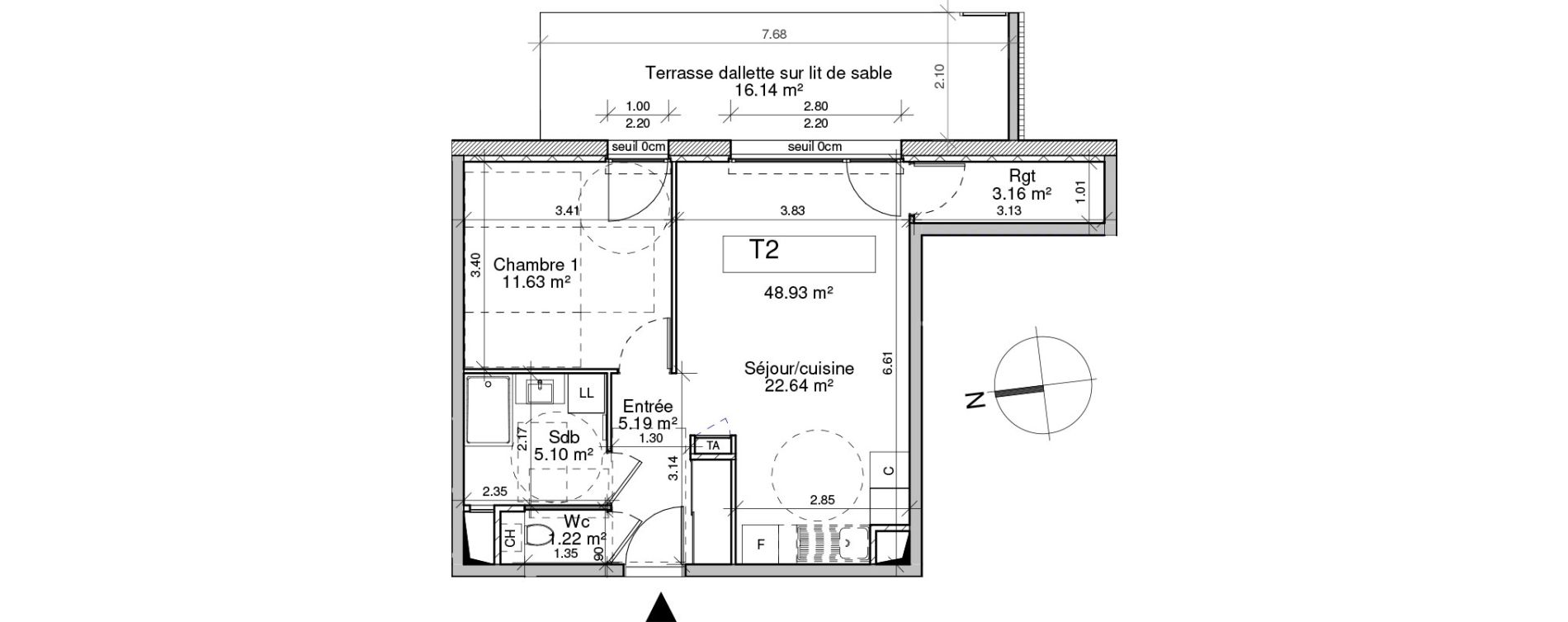 Appartement T2 de 48,93 m2 &agrave; Saint-Pierre-En-Faucigny Centre